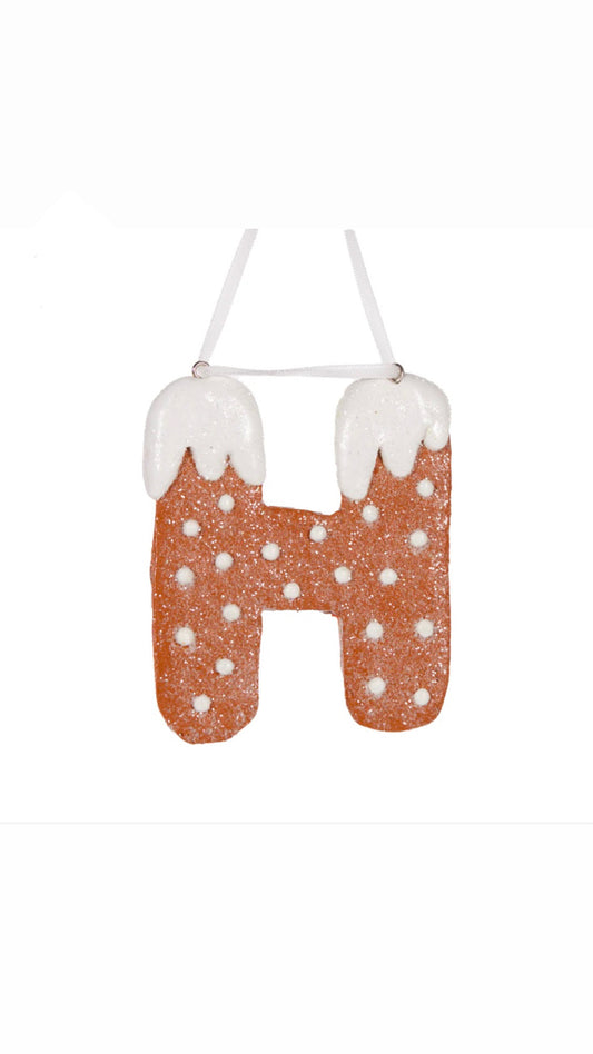 Gingerbread Alphabet Hanging Decoration Letter H