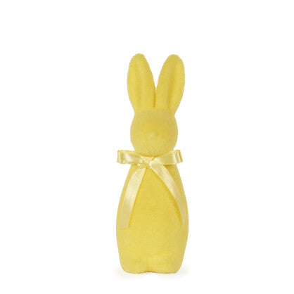 Mini Flocked Rabbit - Yellow