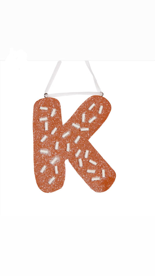 Gingerbread Alphabet Hanging Letter K