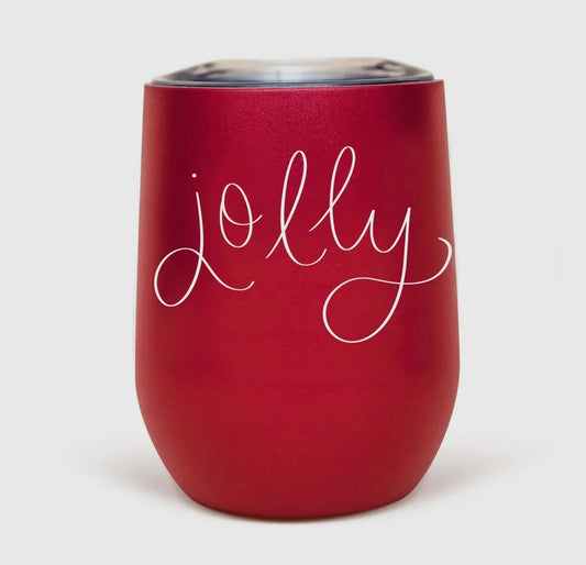 ‘Jolly’ Stainless Steel Wine Tumbler with Lid