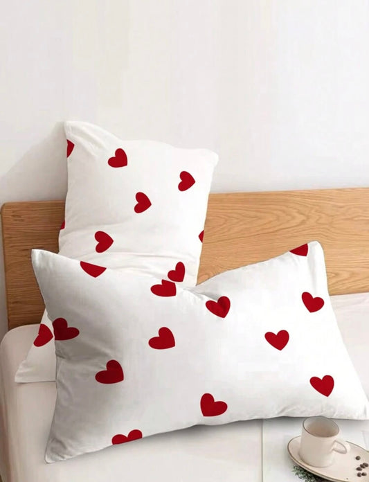 Red Heart Pillowcase set of 2