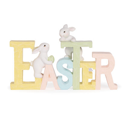 Pastel EASTER Sign with Bunnies