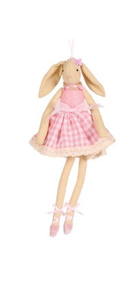 Pippa Hanging Rabbit - Pink Gingham