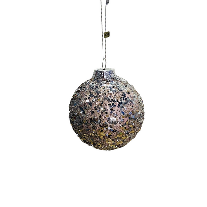 Pink and Silver Glitter Bauble