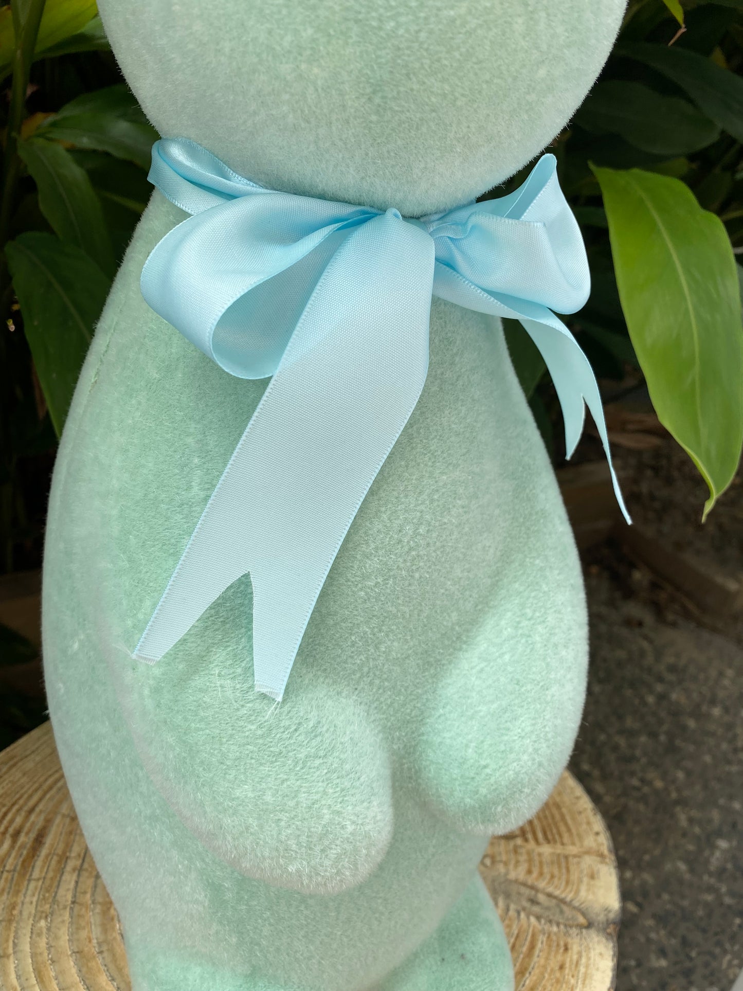 Large Flocked Bunny - Green