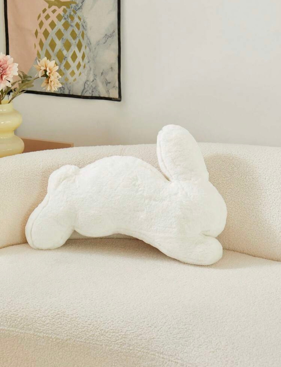 Cutesy Bunny Shaped Cushion White