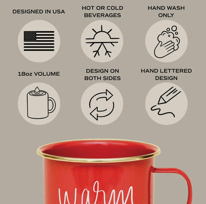 ‘Warm & Cozy’ Metal Coffee Mug