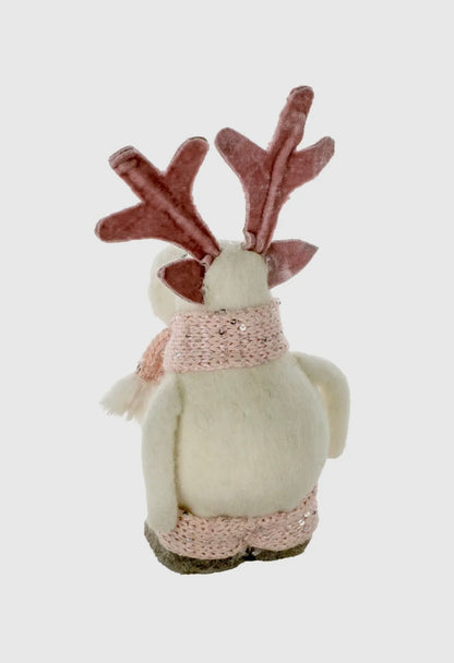 Pink and White Reindeer Figure