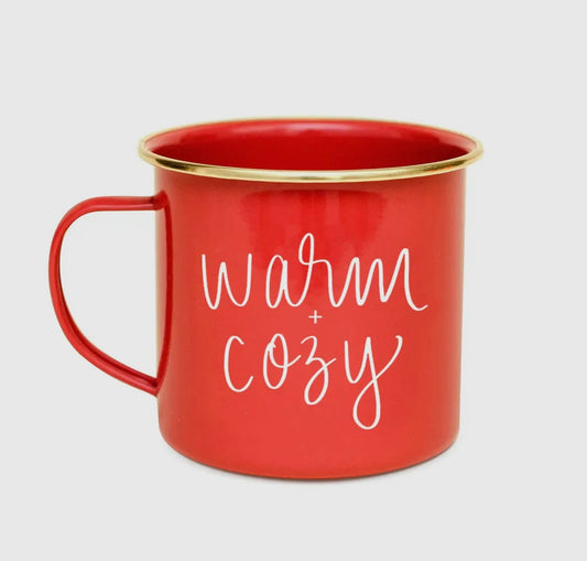 ‘Warm & Cozy’ Metal Coffee Mug