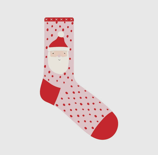 Santa Socks Pink/Red