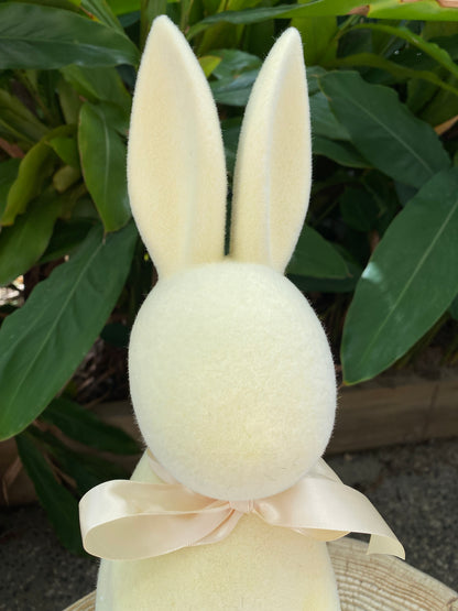 Medium Flocked Bunny - Yellow