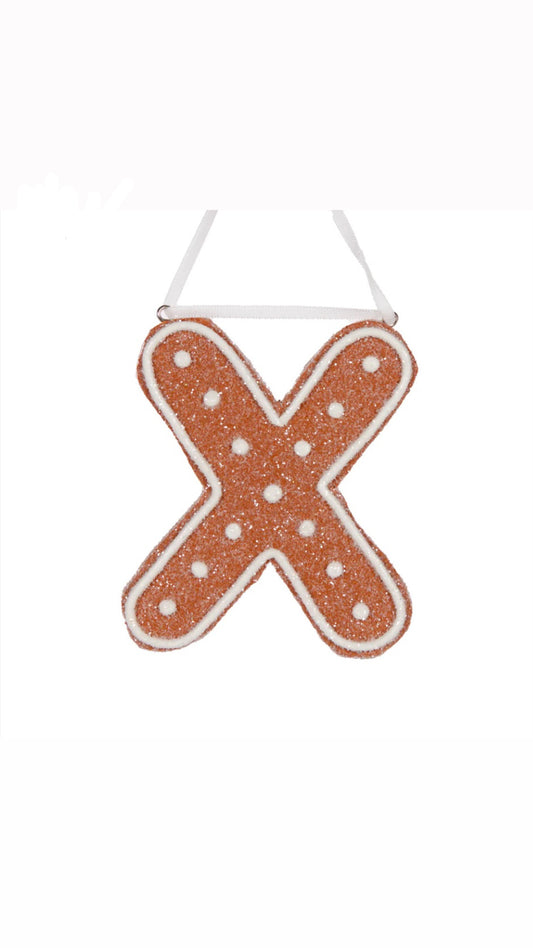 Gingerbread Alphabet Hanging Letter X