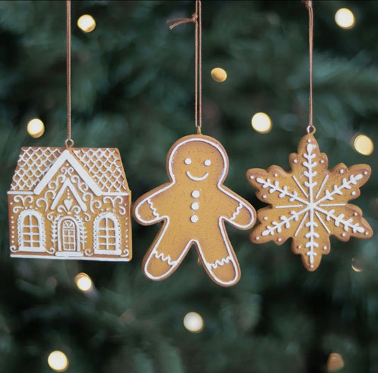 Gingerbread Hanging Decoration Set of 3