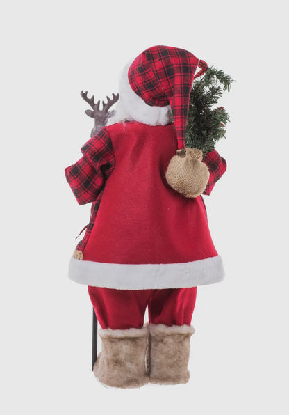 Large Old World Standing Santa w/Elk Cane