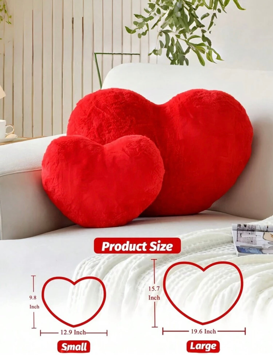 Large Heart Cushion Red