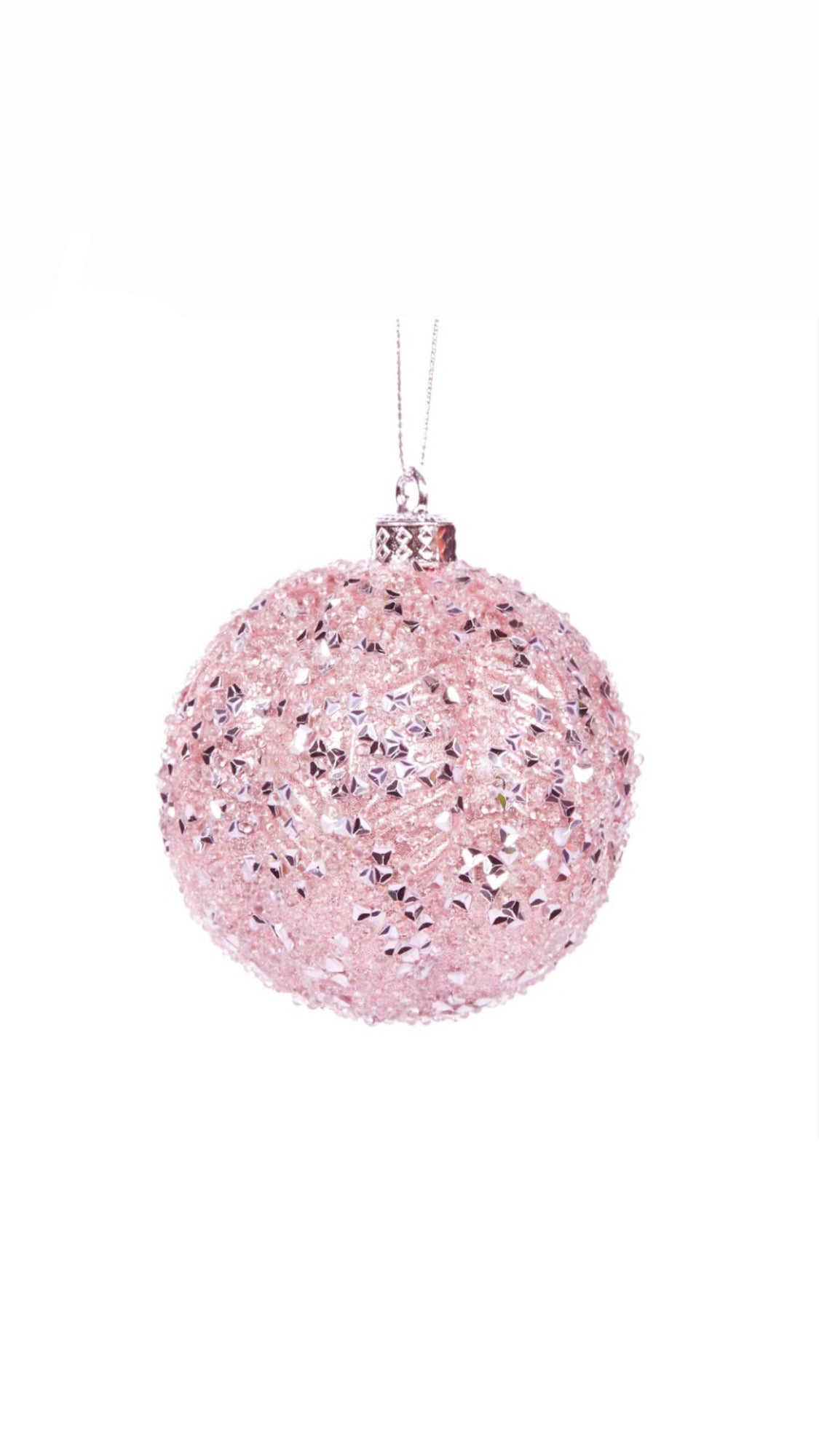 Pink Ornate Glitter Bauble