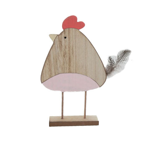 Large Wooden Easter Chicken Pink