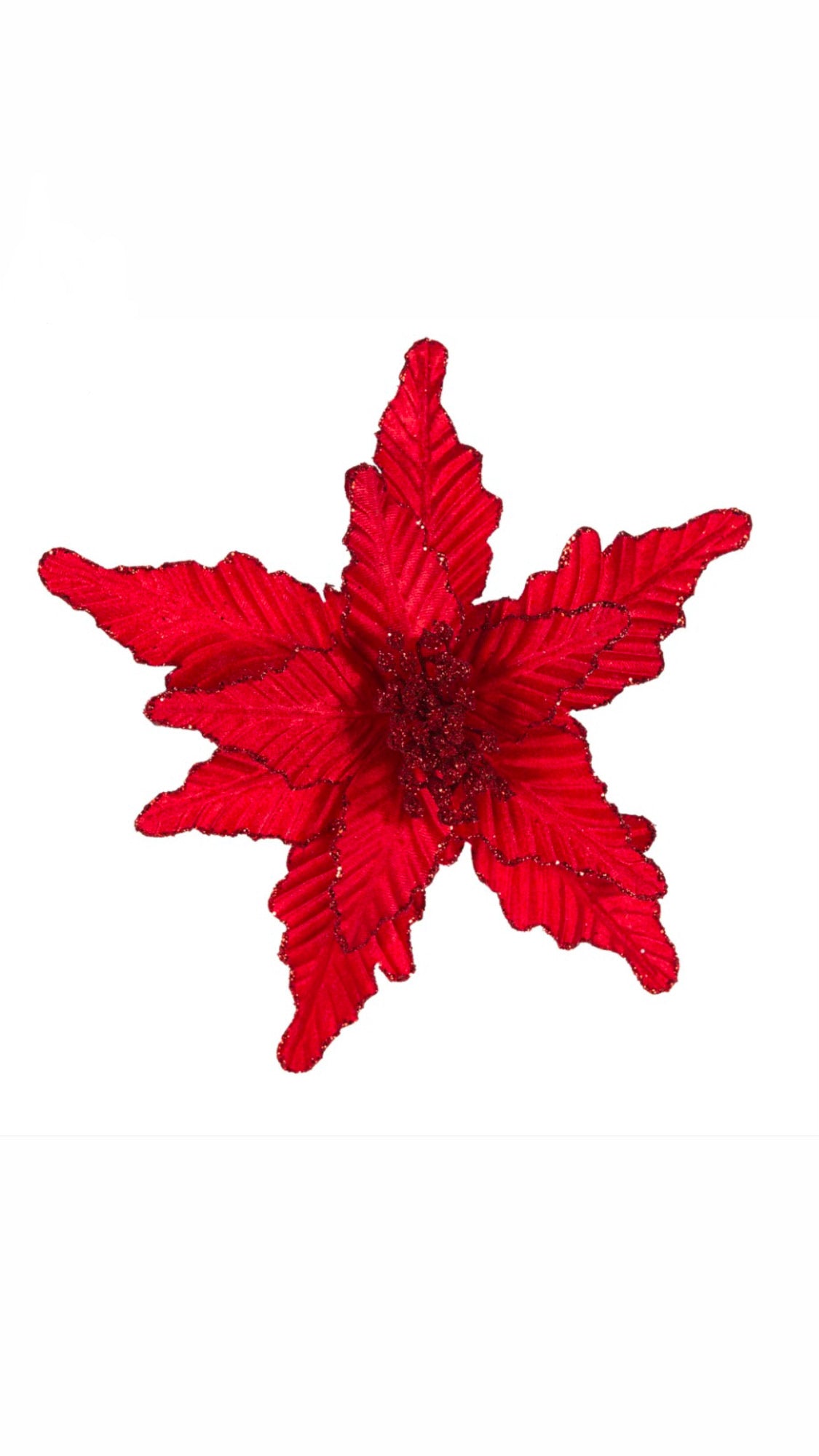 Luxe Red Poinsettia Flower Clip