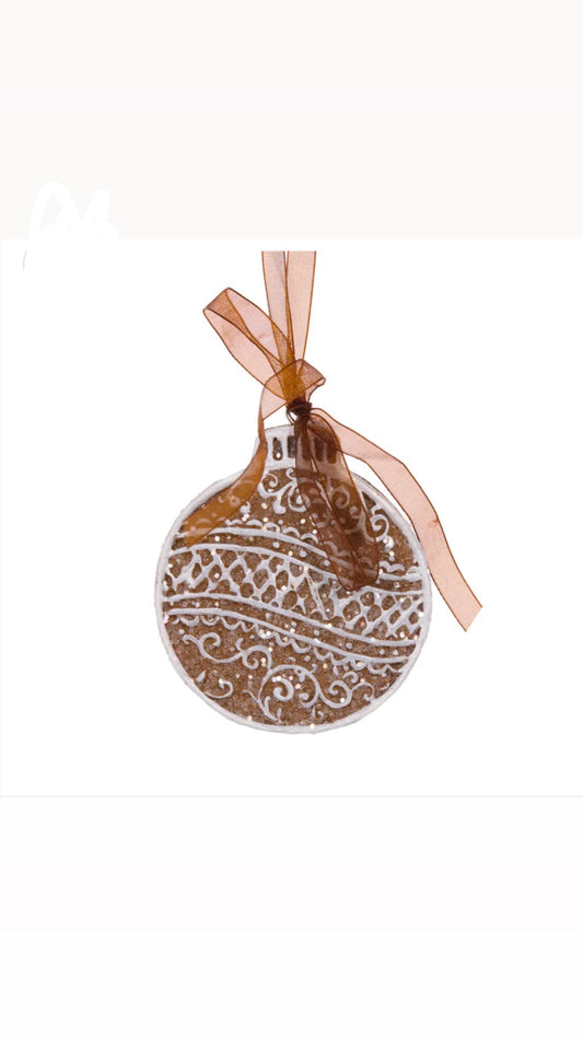 Piped Gingerbread Bauble Hanging Decoration