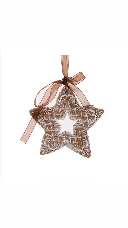Piped Gingerbread Star Hanging