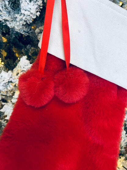 Plush Velvet and Faux Fur Christmas Stockings