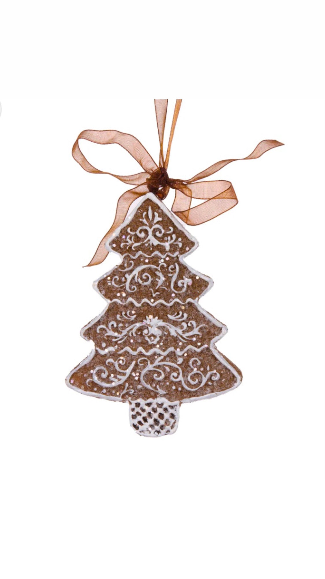 Piped Gingerbread Tree Hanging Decoration