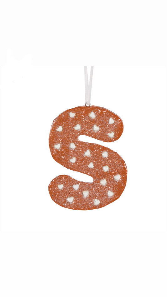 Gingerbread Alphabet Hanging Letter S