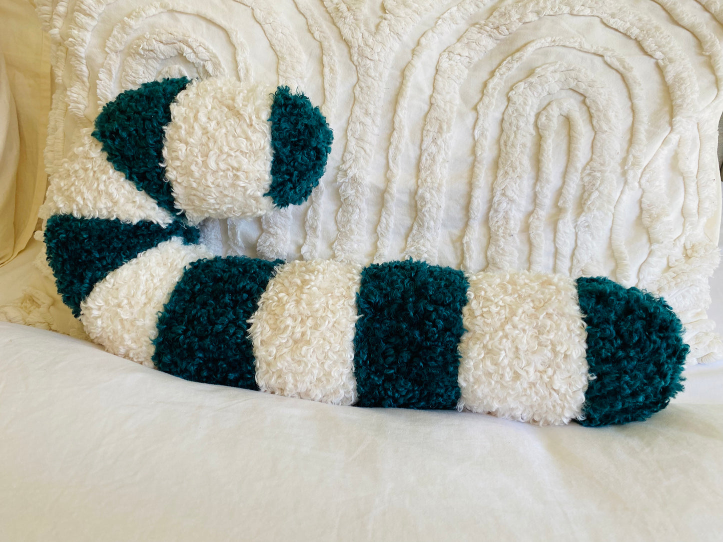Christmas Sherpa Candy Cane Pillow Green