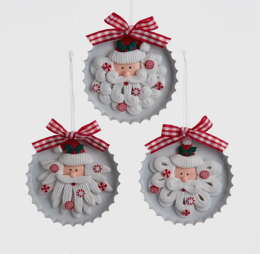 Metal Santa Cookie Ornament Set