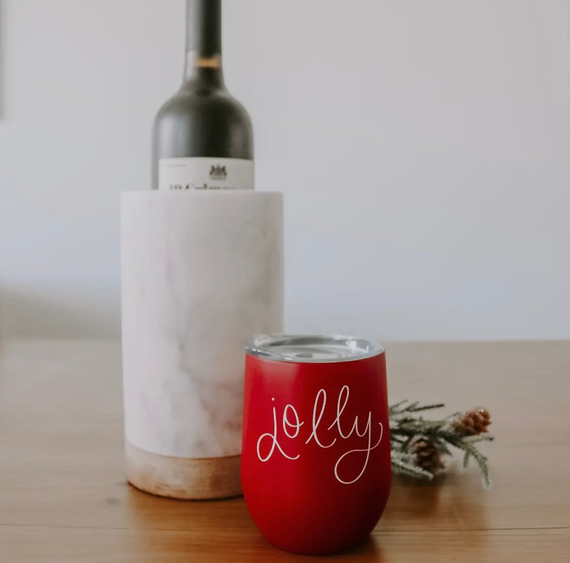 ‘Jolly’ Stainless Steel Wine Tumbler with Lid
