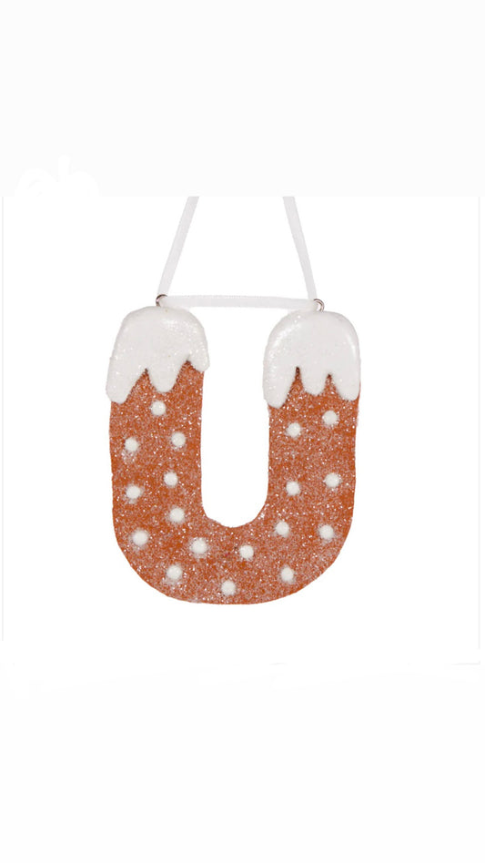 Gingerbread Alphabet Hanging Letter U