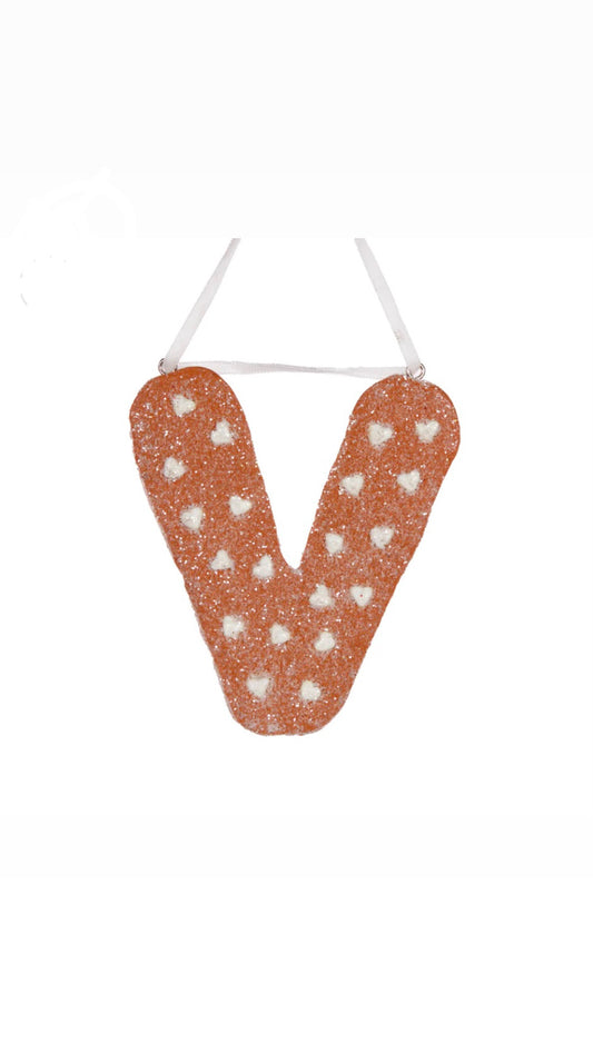 Gingerbread Alphabet Hanging Letter V