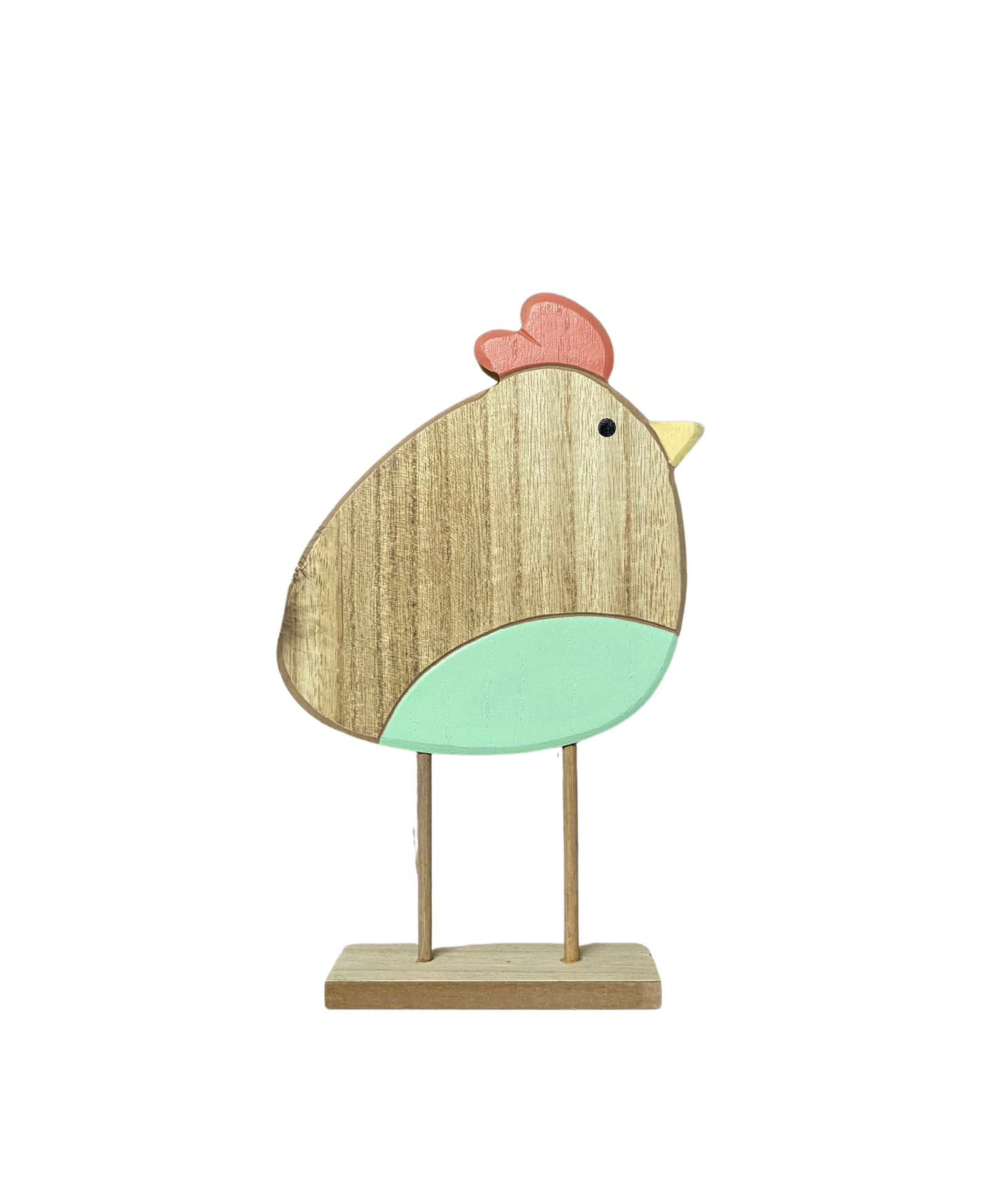 Medium Wooden Easter Chicken Green