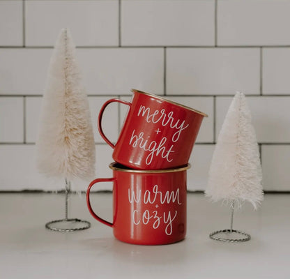 ‘Merry and Bright’ Metal Coffee Cup