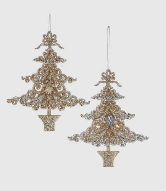 Platinum/Silver Hanging Tree Decoration Ornament Set