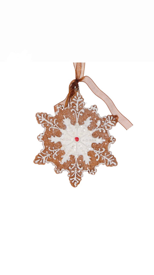 Piped Gingerbread Snowflake Hanging Decoration