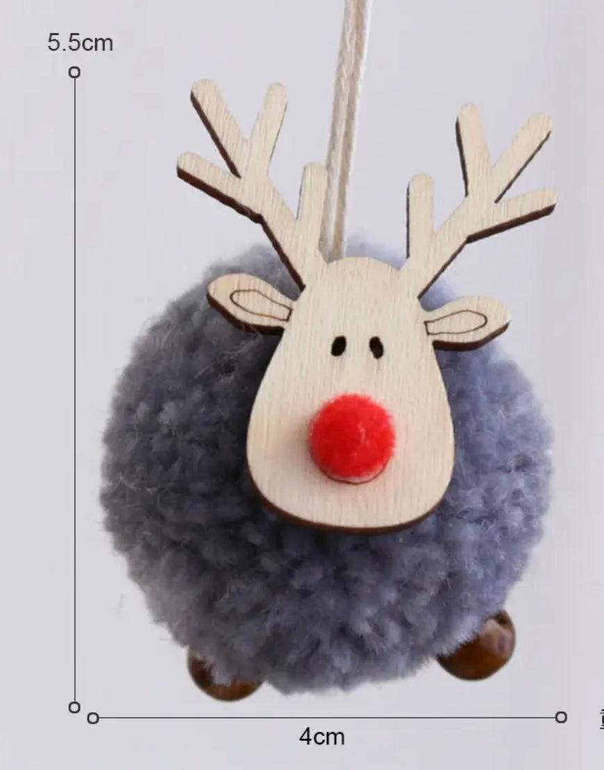 Mini Reindeer Pom Pom Decoration